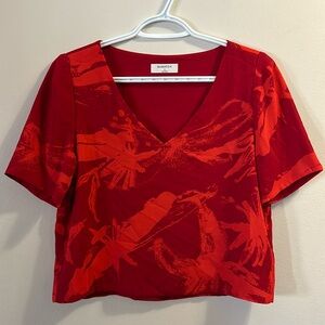 Babaton v-neck loose-fit long crop, size S.